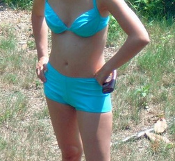 amateur teen posing outdoors