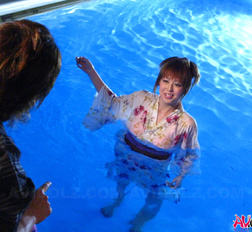 Ichika rides the sucked cock of her swimming teacher and gets a toy.