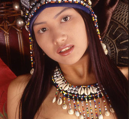 Lovely asian teen plugs a cucumber and dildo in her tight wet pussy