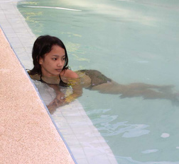 Young asian babe sucks her boyfriend cock and gets a big load