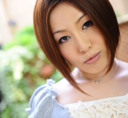 Short haired brunette wife Hiromi Tominaga shows off her body outdoors