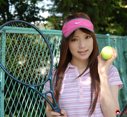 Beautiful tennis player Nazuna Otoi  showing her beauty outdoors