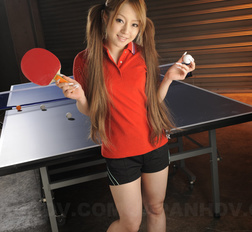Innocent looking ping pong player Ria Sakurai shows her boobies