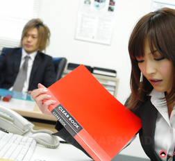 Great looking office lady Yukina Aoyama teasing her fantastic cunt