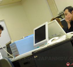 Slutty office lady Kana Aizawa gets fucked by her horny co-worker